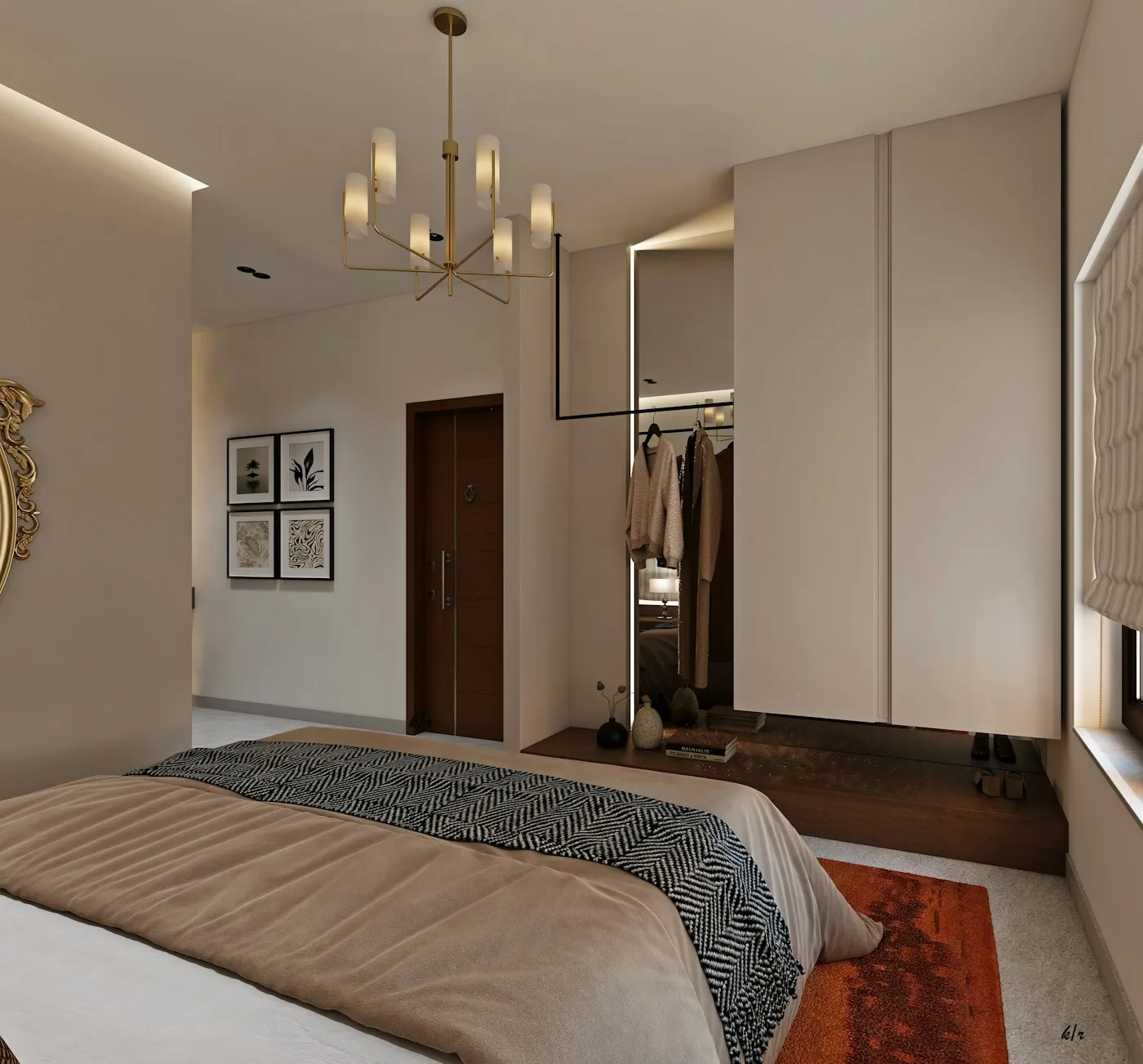 Belgravia 5 Door Wardrobe styled in a room