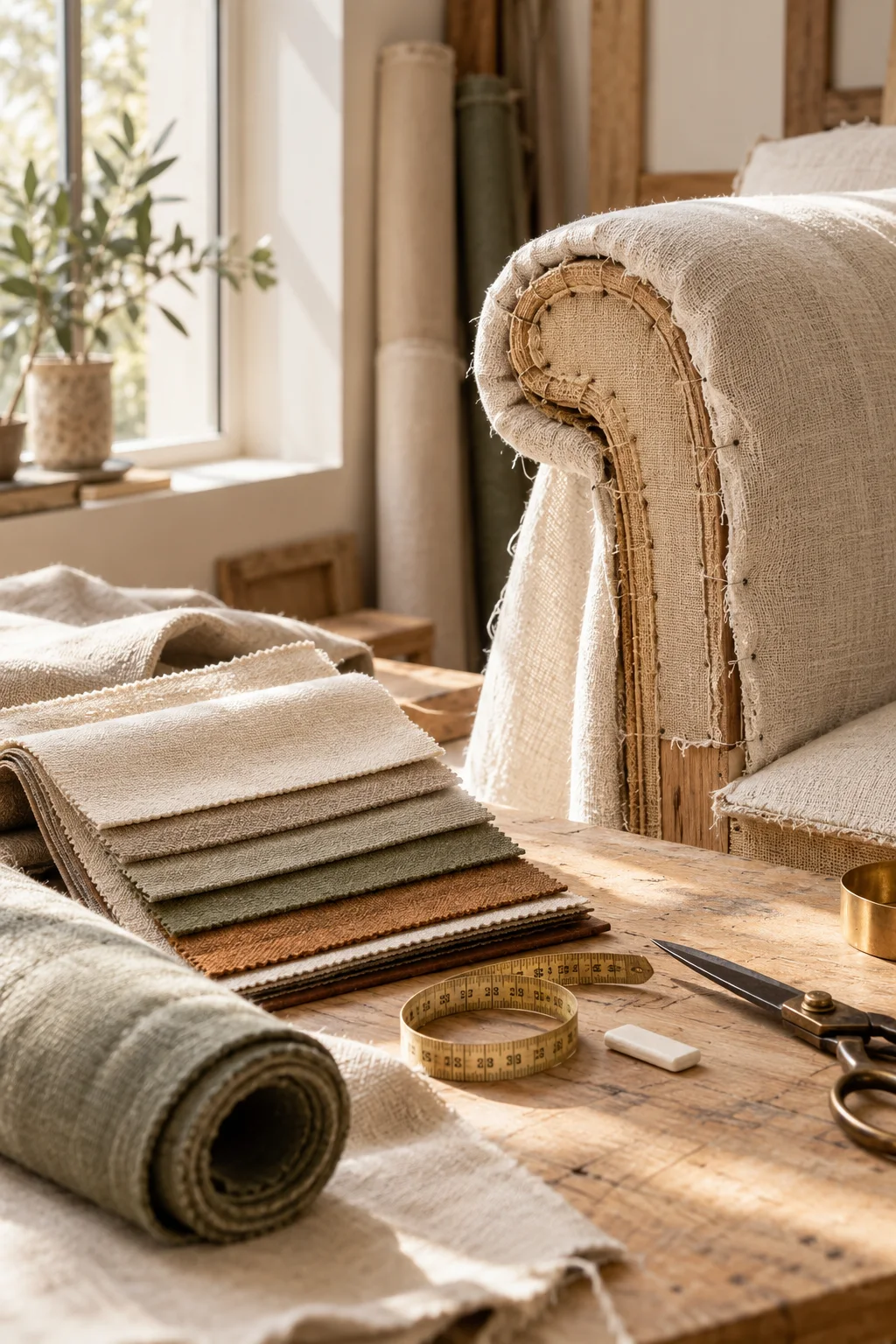 Made-to-measure sofa being crafted