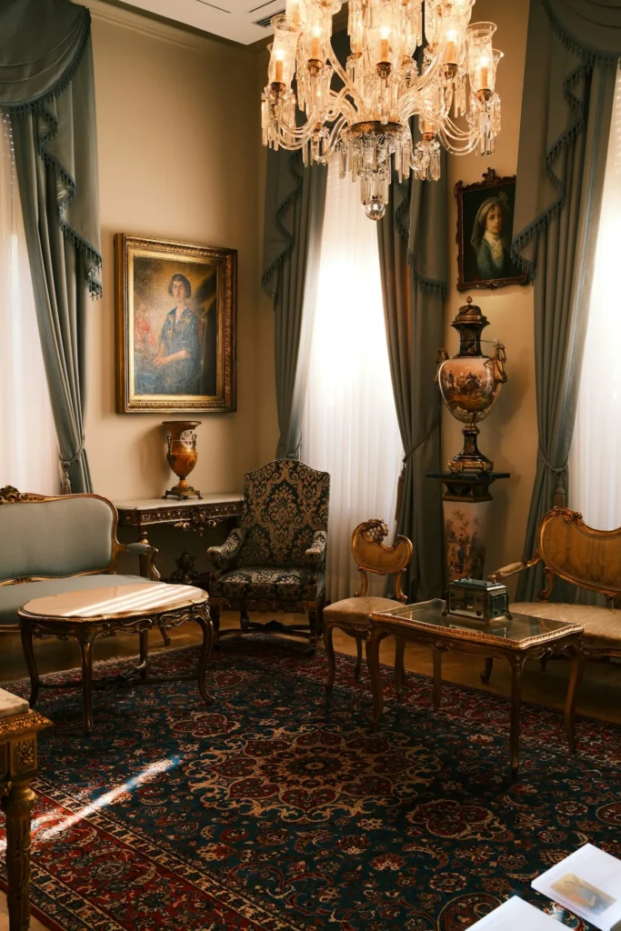 Sultan Carved Turkish Sofa Set styled in a room